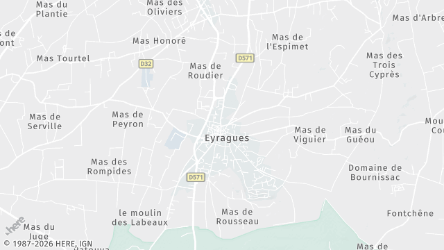 Carte de la zone d'intervention à Eyragues