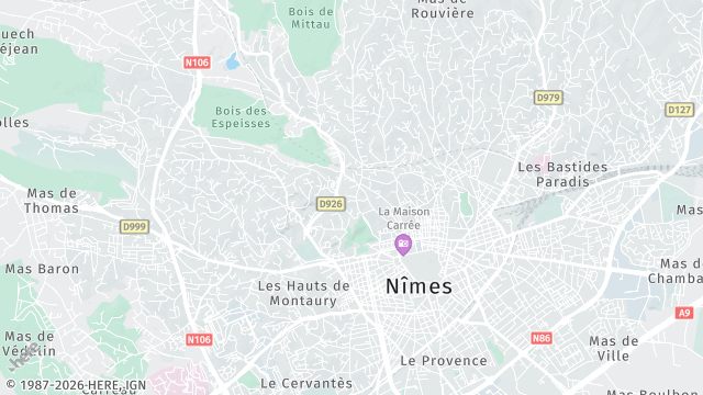 Carte de la zone d'intervention à Nîmes