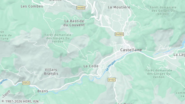 Carte de la zone d'intervention à Castellane