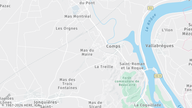 Carte de la zone d'intervention à Comps