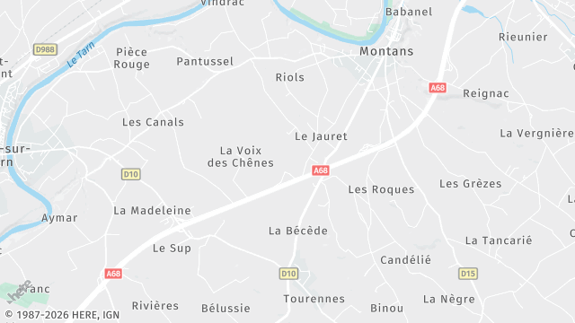 Carte de la zone d'intervention à Montans
