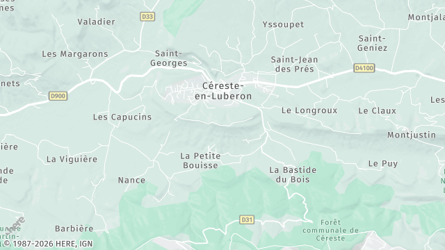Carte de la zone d'intervention à Céreste-en-Luberon