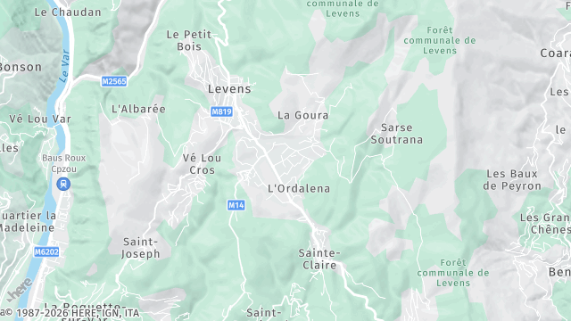 Carte de la zone d'intervention à Levens