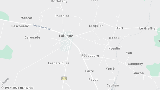 Carte de la zone d'intervention à Laluque