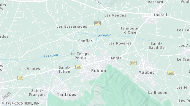 Carte de la zone d'intervention à Robion