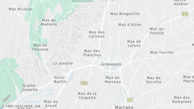 Carte de la zone d'intervention à Graveson