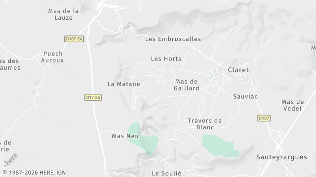 Carte de la zone d'intervention à Claret