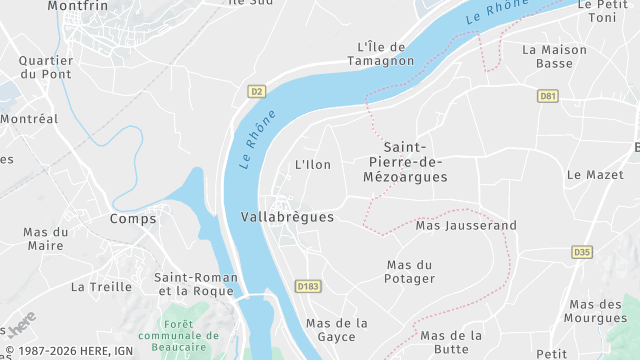 Carte de la zone d'intervention à Vallabrègues