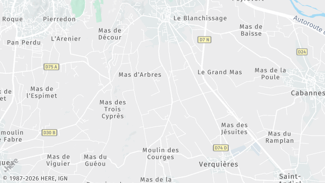 Carte de la zone d'intervention à Noves