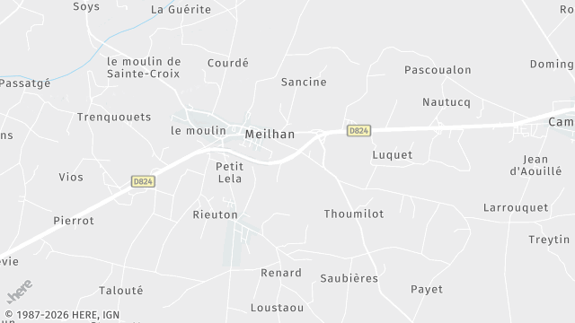 Carte de la zone d'intervention à Meilhan