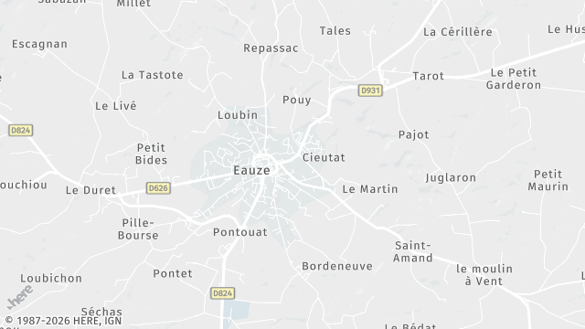 Carte de la zone d'intervention à Eauze