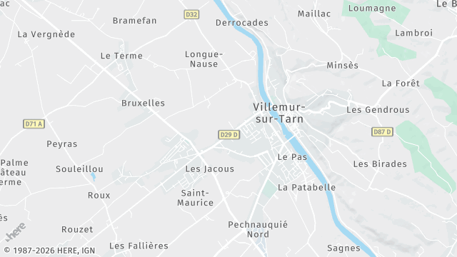 Carte de la zone d'intervention à Villemur-sur-Tarn