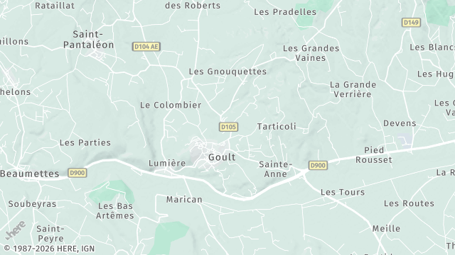 Carte de la zone d'intervention à Goult