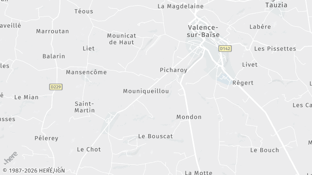 Carte de la zone d'intervention à Valence-sur-Baïse