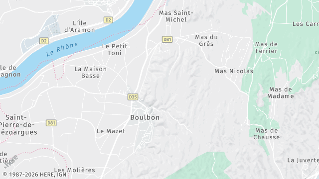 Carte de la zone d'intervention à Boulbon