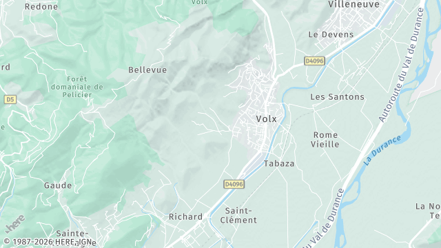 Carte de la zone d'intervention à Volx
