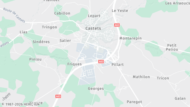 Carte de la zone d'intervention à Castets