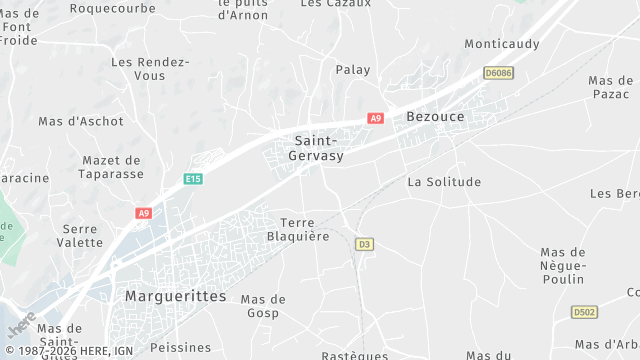 Carte de la zone d'intervention à Saint-Gervasy