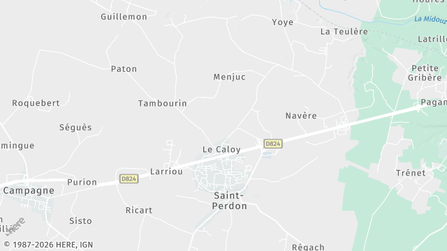 Carte de la zone d'intervention à Saint-Perdon