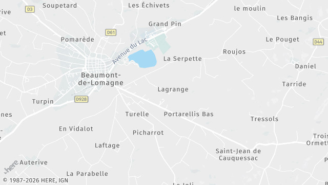 Carte de la zone d'intervention à Beaumont-de-Lomagne