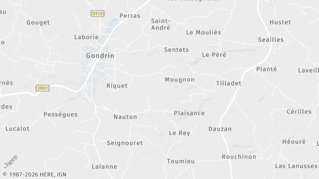 Carte de la zone d'intervention à Gondrin
