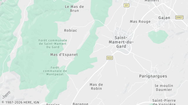 Carte de la zone d'intervention à Saint-Mamert-du-Gard