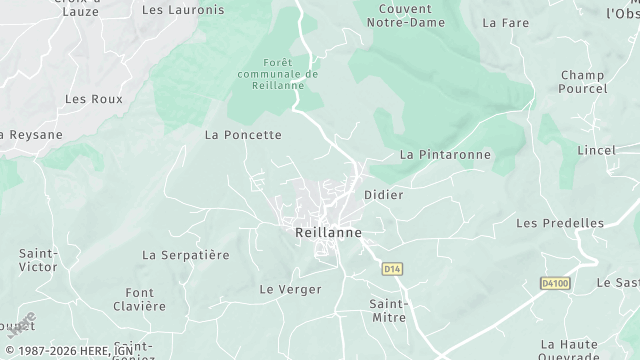 Carte de la zone d'intervention à Reillanne