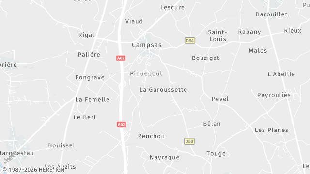 Carte de la zone d'intervention à Campsas