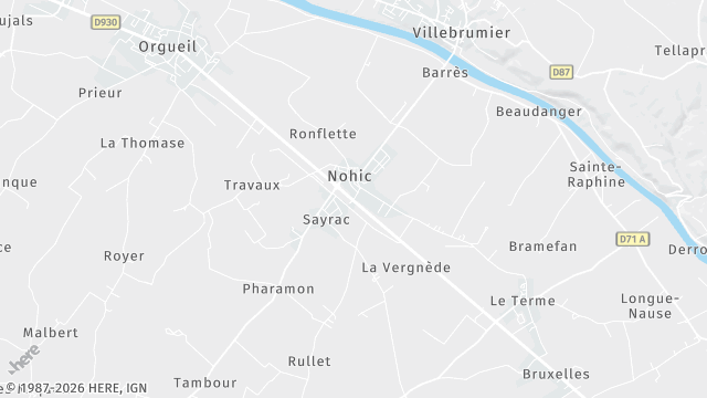 Carte de la zone d'intervention à Nohic