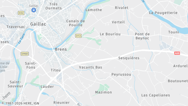Carte de la zone d'intervention à Brens