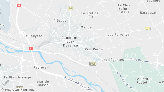 Carte de la zone d'intervention à Caumont-sur-Durance