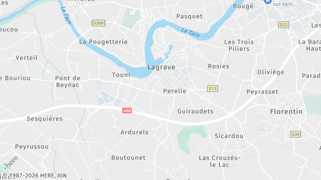 Carte de la zone d'intervention à Lagrave