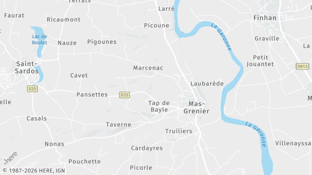 Carte de la zone d'intervention à Mas-Grenier