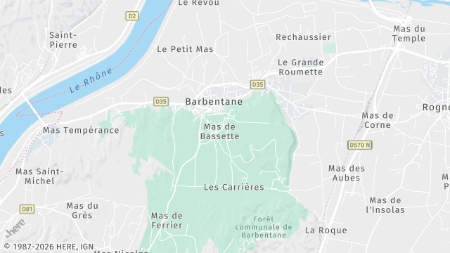 Carte de la zone d'intervention à Barbentane