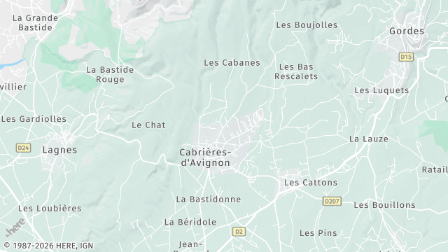 Carte de la zone d'intervention à Cabrières-d'Avignon