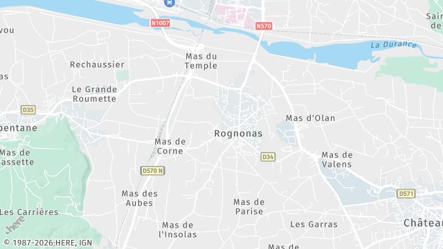 Carte de la zone d'intervention à Rognonas