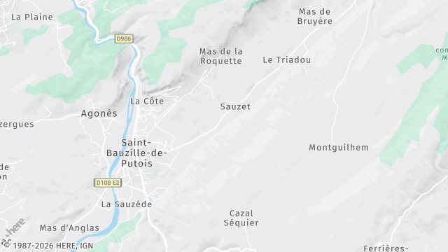 Carte de la zone d'intervention à Saint-Bauzille-de-Putois