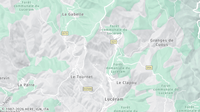 Carte de la zone d'intervention à Lucéram