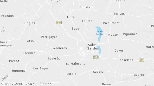 Carte de la zone d'intervention à Saint-Sardos