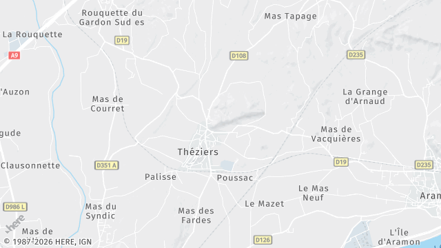 Carte de la zone d'intervention à Théziers