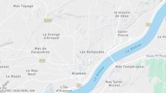 Carte de la zone d'intervention à Aramon