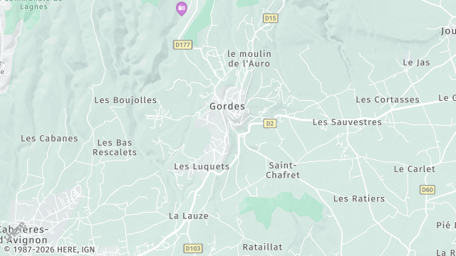 Carte de la zone d'intervention à Gordes