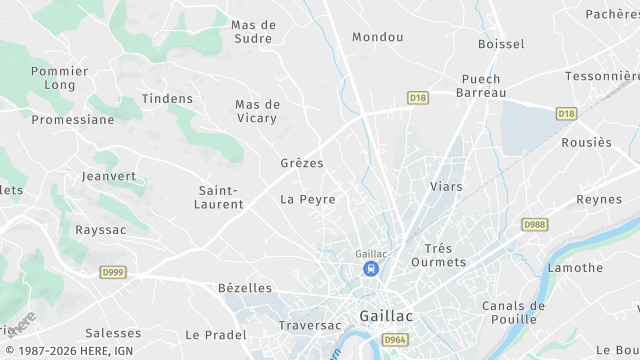Carte de la zone d'intervention à Gaillac