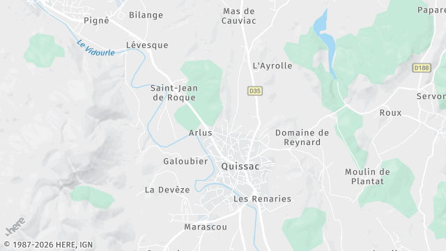 Carte de la zone d'intervention à Quissac