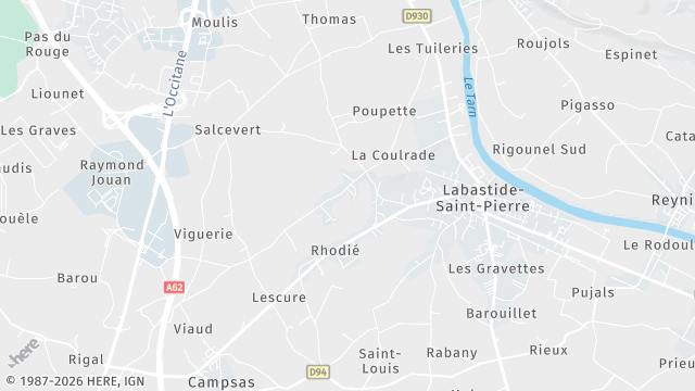 Carte de la zone d'intervention à Labastide-Saint-Pierre