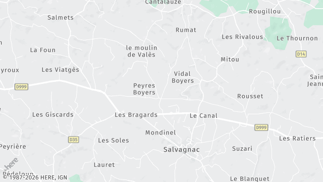 Carte de la zone d'intervention à Salvagnac