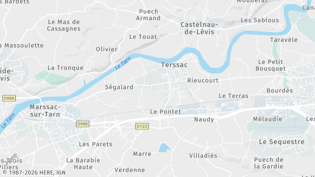 Carte de la zone d'intervention à Terssac
