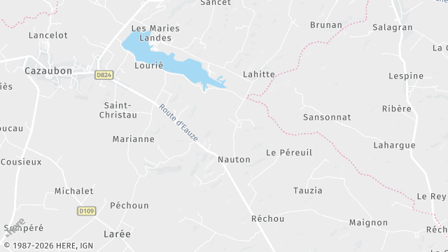 Carte de la zone d'intervention à Cazaubon