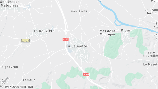 Carte de la zone d'intervention à La Calmette
