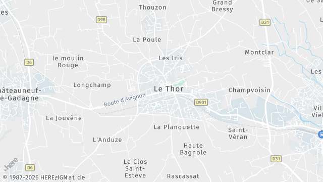 Carte de la zone d'intervention à Le Thor